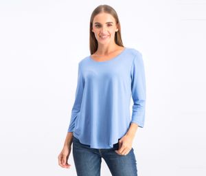 Womens Petite Three-Quarter-Sleeve Top  Quiet Harbor