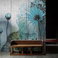 Cool Wallpapers Lotus Watercolor Wallpaper Wall Mural Roll Sticker Peel and Stick Removable PVC/Vinyl Material Self Adhesive/Adhesive Required Wall Decor for Living Room Kitchen Bathroom Lightinthebox