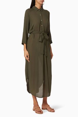 Alesha Rayon Midi Shirt Dress Alesha Rayon Midi Shirt Dress