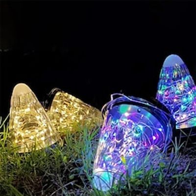 Solar Courtyard Light LED Light String Conical Outdoor Waterproof Balcony Garden Decoration Landscape Light Hanging Light Tree Light  1PC miniinthebox