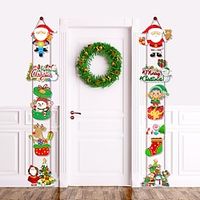 10PCSSET Door Hanging Banner Christmas Door Hanging Decor Paper Santa Claus Snowman Xmas Tree Wall Pendants. Lightinthebox - thumbnail