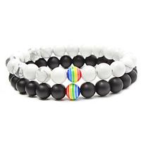 beaded bracelet rainbow bracelet white pine frosted stone couple bracelet  Lightinthebox - thumbnail