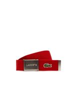 Made In France Lacoste Engraved Buckle Woven Fabric Belt - thumbnail