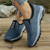 Women's Flats Comfort Shoes Outdoor Daily Flat Heel Round Toe Casual Comfort Hiking Cloth Loafer Black Blue Khaki Lightinthebox