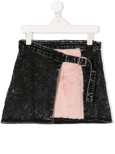 Andorine asymmetric denim skirt - Black