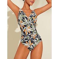 Floral Tie Back Crossover Swimsuit Lightinthebox