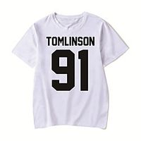 Men's Unisex Tee T shirt Hot Stamping Anime Graphic Prints Plus Size TOMLINSON Print Short Sleeve Casual Tops Cotton Basic Designer Big and Tall White Black Red Lightinthebox - thumbnail