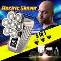 7 Head Rotary 5 in 1 Electric Bald Head Shaver Men Beard Trimmer Waterproof Razor Lightinthebox