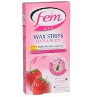 Fem Wax Strips for Legs and Body Strawberry 20Strips