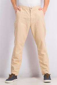 Mens Cotton And Linen Twill Pants  Tan
