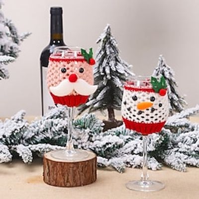 Christmas Wine Bottle Bags Cover, Cute Red Wine Bottle Decorations Bag, Cartoon Christmas Decoration Wine Gift Felt Bag For Hotel Kitchen Table Decoration. Lightinthebox