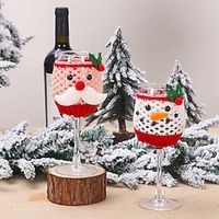Christmas Wine Bottle Bags Cover, Cute Red Wine Bottle Decorations Bag, Cartoon Christmas Decoration Wine Gift Felt Bag For Hotel Kitchen Table Decoration. Lightinthebox - thumbnail