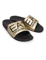 Embossed Metallic Logo Slides - Black/ Gold - thumbnail