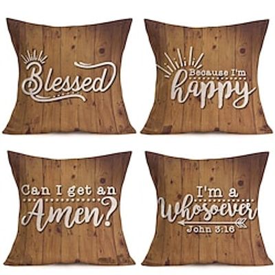 Blessed Pattern Decorative Toss Pillows Cover 1PC Soft Square Cushion Case Pillowcase for Bedroom Livingroom Sofa Couch Chair Lightinthebox