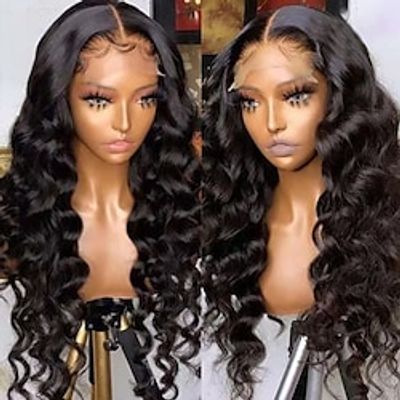 150% Density 13x4 Lace Front Wig Brazilian Human Hair Front Lace Wig 13x4 Wigs Hair Loose Wave Wig with Baby Hair Natural Color Lightinthebox