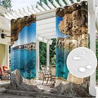 Outdoor Curtains for Patio Waterproof Weatherproof, UV and Fade Resistant Outside Curtains for Gazebo, Front Porch, Pergola, Sun Blocking Privacy Curtain, 2 Panels, Landscape Cave Lightinthebox - thumbnail