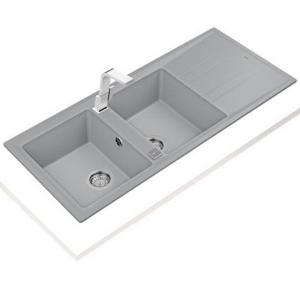 TEKA |STONE 80 B-TG 2B 1D AUTO BC| Inset Tegranite Sink with two bowls and one drainer