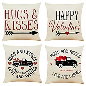 Valentine's Day Double Side Cushion Cover 4PC Soft Decorative Square Throw Pillow Cover Cushion Case Pillowcase for Bedroom Livingroom Superior Quality Machine Washable Indoor Cushion for Sofa Couch Bed Chair miniinthebox