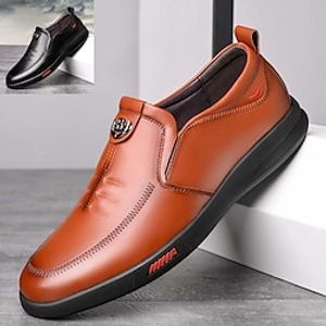 Men's Loafers  Slip-Ons Leather Shoes Crib Shoes Penny Loafers Casual British Daily Cowhide Breathable Comfortable Slip Resistant Black hollow out Brown hollow out Black Summer Spring Lightinthebox