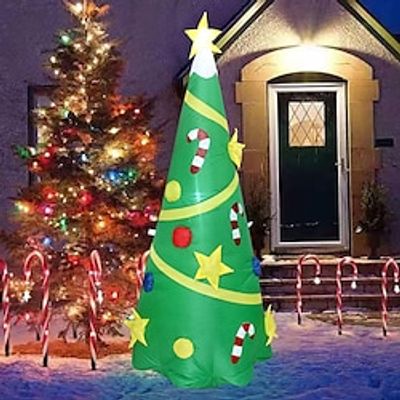 8FT Inflatable Christmas Tree Yard Decoration with LED Lights Outdoor Indoor Blow-Up Xmas Decor for Patio Lawn Lightinthebox