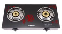 Sonashi Two Gas Burner Full Safety Glass Floral (SGB-206GFFD) Sonashi Two Gas Burner Full Safety Glass Floral (SGB-206GFFD)