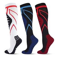 Socks Compression Socks Cycling Socks Funny Socks Novelty Socks Men's Women's Bike  Cycling Breathable Anatomic Design Wearable 1 Pair Patchwork Nylon Red Blue White S L XXL Lightinthebox - thumbnail