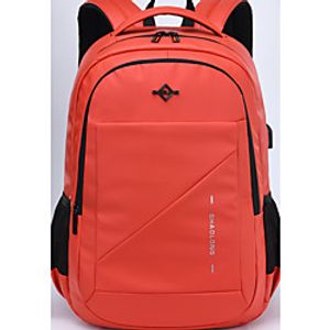 Men's Polyester Commuter Backpack Large Capacity Lightweight Zipper Solid Color Daily Office  Career Blue Gray Orange Black Lightinthebox