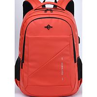 Men's Polyester Commuter Backpack Large Capacity Lightweight Zipper Solid Color Daily Office  Career Blue Gray Orange Black Lightinthebox - thumbnail