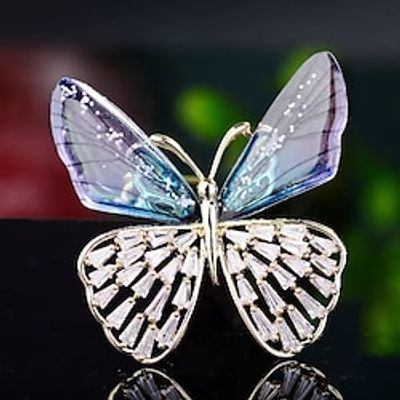 Women's Brooches Retro Butterfly Animals Luxury Sweet Brooch Jewelry Purple Green Bowknot For Office Daily Prom Date Beach Lightinthebox