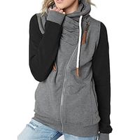 Women's Casual Jacket Warm Breathable Outdoor Going out Casual Daily Park Zipper Pocket Zipper Stand Collar Fashion Comfortable Street Style Color Block Regular Fit Outerwear Long Sleeve Winter Fall Lightinthebox - thumbnail