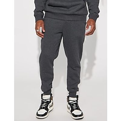 Men's Sweatpants Joggers Trousers Pocket Drawstring Elastic Waist Plain Comfort Breathable Outdoor Daily Going out 100% Cotton Fashion Casual Black Green Lightinthebox