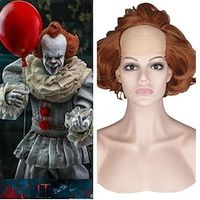 Cosplay Wig For Pennywise Wig Bald Head Clown Fluffy Wavy Wig Lightinthebox - thumbnail