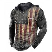 Men's Unisex Hoodie Pullover Hoodie Sweatshirt Black Hooded Graphic Prints National Flag Print Daily Sports 3D Print Streetwear Designer Casual Spring   Fall Clothing Apparel Hoodies Sweatshirts  Lightinthebox - thumbnail