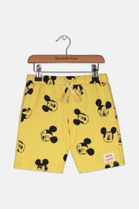 Toddlers Baby Boys Mickey Mouse Pattern Short  Mustard