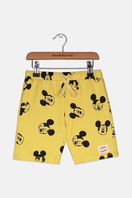 Toddlers Baby Boys Mickey Mouse Pattern Short  Mustard