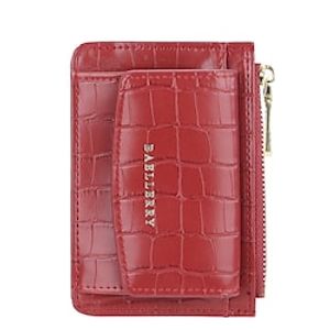 Women's Retro Wallet PU Leather Embossed Solid Color Daily Office  Career Dark Brown Green Pink Red Lightinthebox