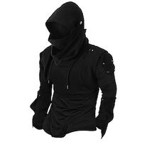 Men's Hoodie Black Hooded Plain Lace up Sports  Outdoor Daily Sports Streetwear Casual Athletic Spring   Fall Clothing Apparel Hoodies Sweatshirts  miniinthebox - thumbnail