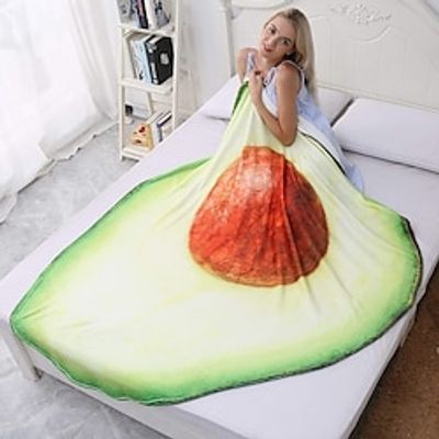 Autumn and Winter Creative 3D Printed Avocado Pattern Air Conditioning Blanket Flannel Blanket Personalized big blanket Lightinthebox