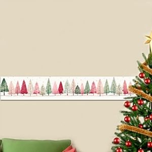 Christmas Wallpaper Border Tree Waistline Baseboard Peel and Stick Self Adhesive PVC/Vinyl Modern Waterproof Wall Decal for Room 10x240cm/3.93''x94.49'' miniinthebox