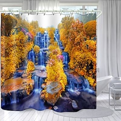 Waterfall Series 1 Digital Printed Shower Curtain Bathroom Shower Curtains  Hooks Contemporary Polyester Creative. Lightinthebox