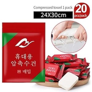 20pcs Portable Enlarged And Thickened Cleaning Towels, Washcloth In Compressed Bags, Disposable Compressed Towels miniinthebox