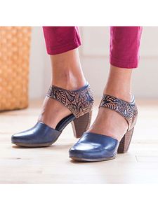 Chunky High Heeled Round Toe Date Travel Pumps
