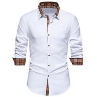 Men's Shirt Button Up Shirt Casual Shirt Summer Shirt Beach Shirt Black White Navy Blue Long Sleeve Plaid Lapel Hawaiian Holiday Pocket Clothing Apparel Fashion Casual Comfortable Lightinthebox