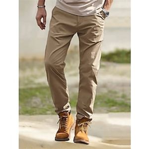 Men's Trousers Chinos Chino Pants Elastic Waist Front Pocket Plain Comfort Business Daily Holiday Fashion Chic  Modern Black Khaki Lightinthebox
