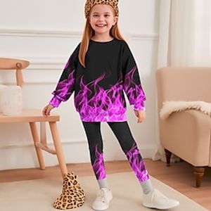 Girls' 3D Graphic Gradient Ramp Sweatshirt  Pants Long Sleeve 3D Print Fall Winter Active Fashion Daily Polyester Kids 3-12 Years Outdoor Date Vacation Regular Fit Lightinthebox