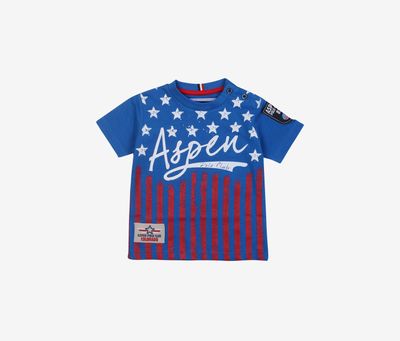 Toddlers Boys Graphic Print T-Shirt Azure Blue Toddlers Boys Graphic Print T-Shirt Azure Blue