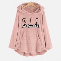 Women's Plus Size Tops Hoodie Sweatshirt Animal Cat Embroidered Button Long Sleeve Hooded Casual Daily Going out Polyester Winter Fall Pink Gray Lightinthebox Women's Plus Size Tops Hoodie Sweatshirt Animal Cat Embroidered Button Long Sleeve Hooded Casual Daily Going out Polyester Winter Fall Pink Gray Lightinthebox