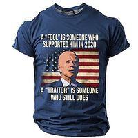 A Fool Is Someone Who Supported Him in 2020 Street Style Designer Vintage Men's 3D Print T shirt Tee Tee Top Sports Outdoor Holiday Going out T shirt Black Army Green Dark Blue Short Sleeve Crew Neck Lightinthebox