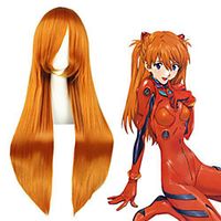 Cosplay Costume Wig Cosplay Wig Soryu Asuka Langley EVA Straight Cosplay Asymmetrical With Bangs Wig Very Long Yellow Synthetic Hair 32 inch Women's Anime Cosplay Best Quality Yellow miniinthebox - thumbnail