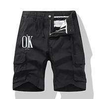 Men's Cargo Shorts Drawstring Side Pockets Elastic Waist Graphic Comfort Knee Length Sports Outdoor Fashion Designer Black Army Green Micro-elastic Lightinthebox